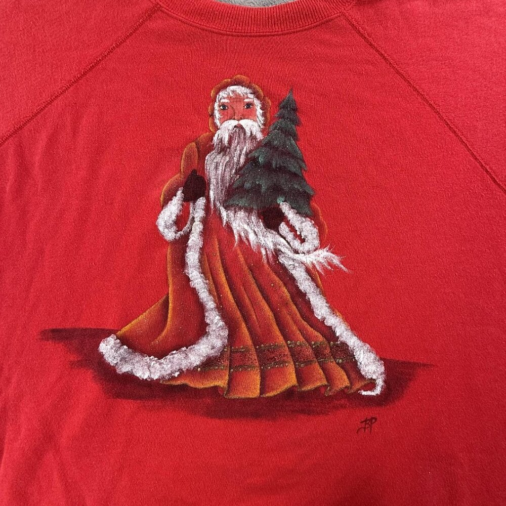 Vintage Christmas Moses Sweatshirt Womens XL Santa Claus 90s Y2K Christianity - Picture 11 of 16